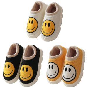 1+1 고품질 스마일 털 뽀글이 방한 실내화 신발 슬리퍼