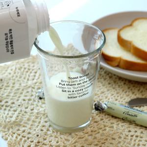 At morning 투명 레터링 강화유리컵 아이스컵 물컵 350ml 3color 홈카페 예쁜 물컵