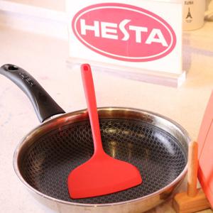 헤스타 국내산 100% 실리콘 와이드 뒤집개 레드 넓은 계란말이 부침개 전 뒤집개