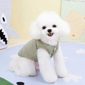 강아지 겨울 보온 누빔 안감 부드러운 조끼 아우터 강아지옷 겨울옷 애견 의류 하네스옷 강아지 겨울 보온