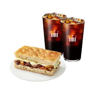 (할리스) 아메리카노 R 2잔 + 베이컨 트러플 머쉬룸 포카치아