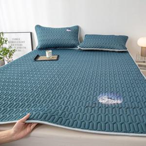 클라우드벨 아이스 실크 라텍스 냉감 패드 여름용 통기성 침대 매트리스 미끄럼 방지 냉방 침구+베갯잇