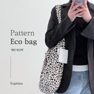 (1+1) 레오파드 가방 코듀로이 플라워 에코백 호피 숄더백