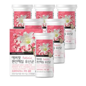 에버핏 특허 여성 질 유산균 30캡슐 x 6박스 6개월분 50억보장 프로바이오틱스 장 건강 편안해질