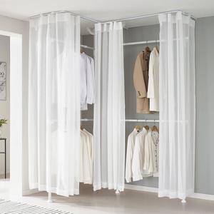 튼튼한 코너 커튼 행거 EO-S414 4단 옷걸이 드레스룸 옷 수납