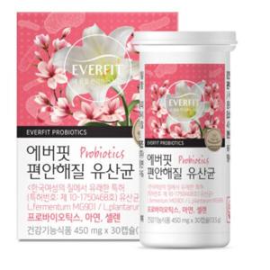 에버핏 특허 여성 질 유산균 30캡슐 x 1박스 1개월분 50억보장 프로바이오틱스 장 건강 편안해질