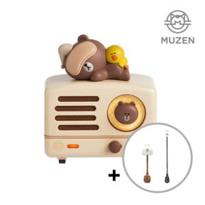 뮤젠 OTR 메탈 with 라인프렌즈 FM라디오 블루투스 스피커 코니펫 무드등 + 안테나 증정