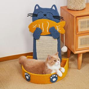 블랙케이세븐 고양이생선 수직 고양이스크래쳐 캣하우스 스크래처 2in