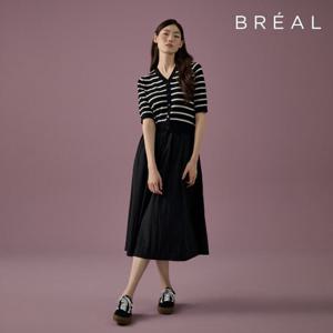 브리엘 25FW 버튼 스트라이프 원피스 1종