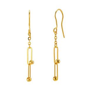 [한국금다이아몬드] 여자 순금 드롭 귀걸이 볼 클립 드롭 24K 1.875g