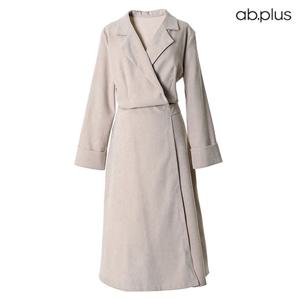 [ab.plus] 페미닌 카라 백리본끈 랩 원피스 (LSX4MO41A)