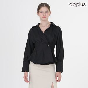 [ab.plus] 셔츠 카라 원버튼 블라우스 (LSY5MB31A)