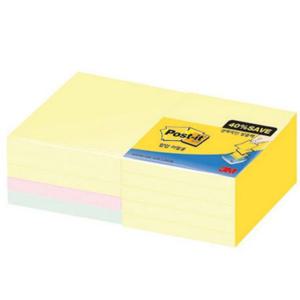 메모 3M포스트잇알뜰팩KR330 10A 76x76mm노랑핑크애플민트