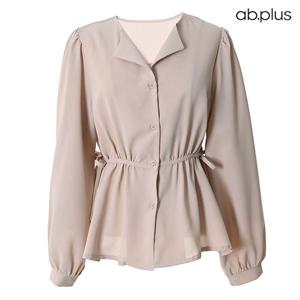 [ab.plus] 사이드 리본끈 포인트 셔링 블라우스 (LSY3MB36A)