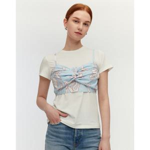 라움 여성  클리어런스RAUM WOMEN 라이트블루 레이어드 면 뷔스티에 RPBL3E931B1