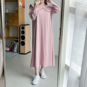 [마롱패션]Me 빅사이즈 셀리 카라 롱 원피스 ar24109 마롱패션