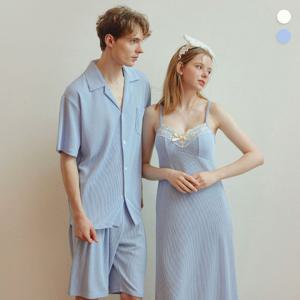 바풀 LL44041-51 커플잠옷 스판 원피스 파자마 여름 잠옷
