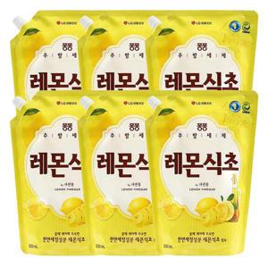 퐁퐁 레몬식초 주방세제 리필 1.2L 6개