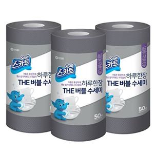 [크리넥스]스카트 THE 버블 수세미 그레이 50매x3개