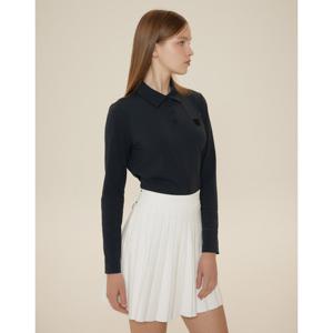 헤지스 골프 여성 24FW 블랙 여성 BASIC 긴팔 카라티 HWTS4C601BK