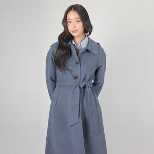 [AROUND23] 후드 핸드메이드 모직 코트 [A34W7-CT82-BL]