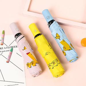 [무케] 포유렐라_원터치 튼튼한 오리 암막 자동 접이식 3단 우산