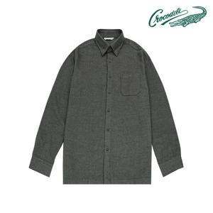 [크로커다일] 솔리드 울라이크 잔조직 노멀핏 남방 CDAAAWS9412
