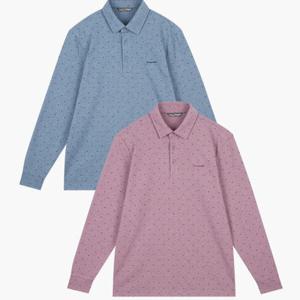 [크로커다일남성]올오버 프린트 카라티 CDAA9TS3402