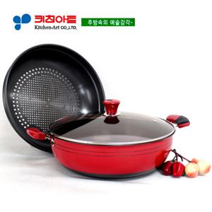 키친아트 신비(  )투톤경질 다용도찜냄비28CM