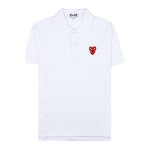 [꼼데가르송] 남성 더블 하트 와펜 폴로 티셔츠 P1T290 WHITE