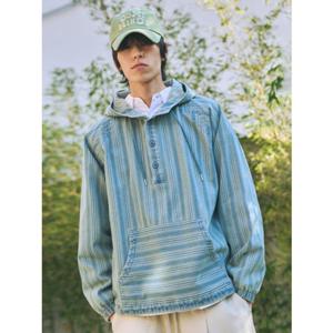 [원더플레이스][꼬모니노즈] 남녀공용 STRIPE HOOD SHIRT WN246TBHDZ02
