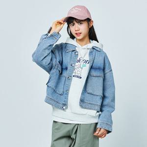 [소이] 여자 가을이월 아웃포켓크롭블루진자켓(25S1552)