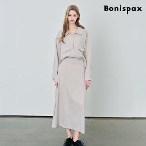 [보니스팍스(여성의류)]카라 집업 자켓 롱 스커트 셋업 (XP1OW004L0)