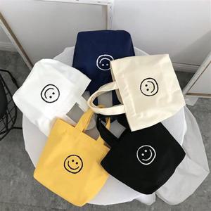 캔버스 가방 손 귀여운 미니 스마일 에코백 텀블러백