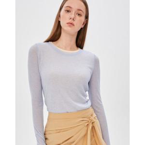 질스튜어트 뉴욕 여성 24FW 블루 레이어드 레이온 혼방 긴팔 티셔츠 JSTS4D110B1