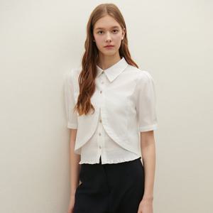 [SATIN] 스모킹 탑 크롭 셔츠블라우스 O252T212