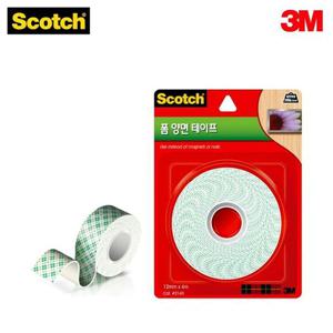 3M 스카치 폼 양면 테이프 2140 (12mmx4m) 폼 양면 테이프 스티커 문구 사무용품 스카치