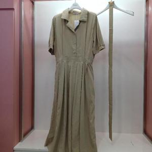 Destijl HC06 테일러 카라 5부 벨티드 주머니 A라인 플레어 반팔 롱원피스 D2523op11B