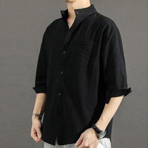 [모로엠] 남성 차이나카라 린넨 반팔 남자셔츠 반팔셔츠 DMS-TSH-Q4077869