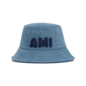 AMI Paris 로고 아플리케 버킷 햇 E25UHA262DE0046