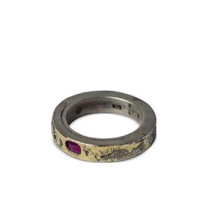 25 FW Parts of Four 18K 골드톤 도금 시스테마 루비 스털링 실버 링 23016DA18KRUB TP432383239