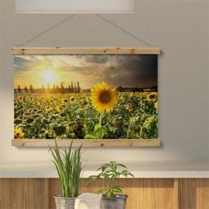 아트박스/꾸밈 ci049-우드스크롤_90CmX60Cm-해바라기풍경1