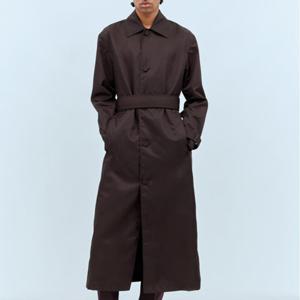 25 FW 구찌 로고 카라 벨트 웨이스트 개버딘 코트 브라운 804228 Z8BU4 2500