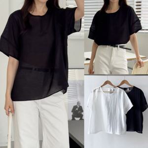[아이우먼]위쉬몰 RD 더블볼륨소매블라우스(U891H507) 빅사이즈