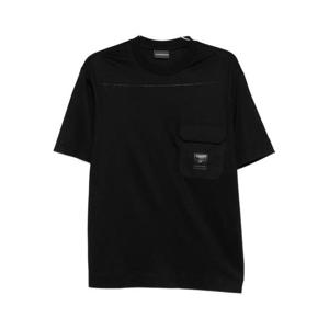 엠포리오 아르마니 남성 블랙 반팔 티셔츠 EM002978 AF10761UC001