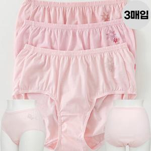 BYC 여성 면팬티 편안한 맥시 부인용 엄마 팬티 3매입 세트 할머니 선물