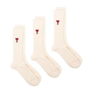 25SS 아미 하트 로고 양말 에크루 USC003 379 150