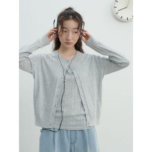 (32585ALYX2) [에잇세컨즈] 오픈워크 카디건  라이트 그레이