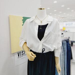 [비지트인뉴욕]포켓자수오버핏 칠부소매셔츠 남방 VA4SS21_US