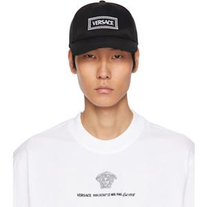 베르사체 블랙 코튼 드릴 자수 볼캡 1010746_1A11316 251404M139001